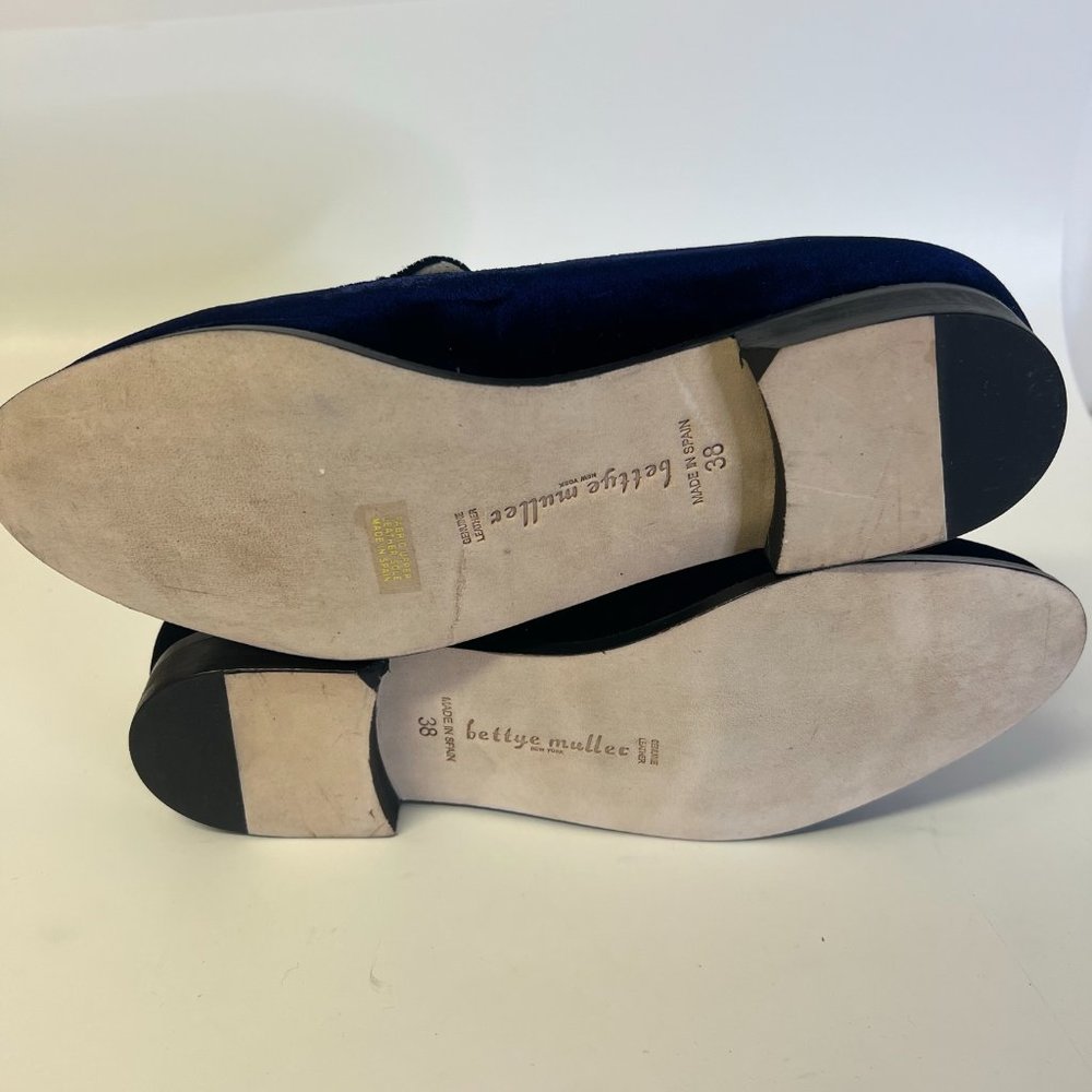 Bettye Muller Classic Loafers Blue Crush Velvet Shoes Regency Navy 7.5 38.5 Eur - Picture 11 of 12